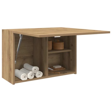 Dulap perete baie stejar artizanal, 60x25x40 cm, lemn prelucrat - Img 4