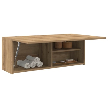 Dulap perete baie stejar artizanal, 80x25x30 cm, lemn prelucrat - Img 4