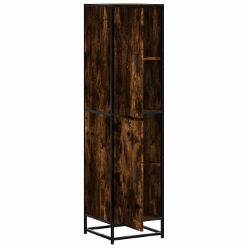 Dulap stejar afumat 35,5x35x139 cm lemn și metal prelucrat - Img 8