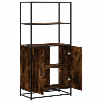Dulap stejar afumat 68x35x139 cm lemn și metal prelucrat - Img 6