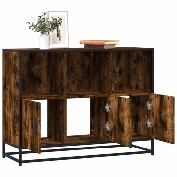 Dulap, stejar fumuriu, 100x35x76 cm, lemn compozit - Img 1