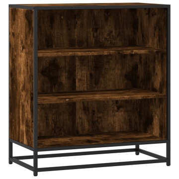 Dulap, stejar fumuriu, 68x35x76 cm, lemn prelucrat și metal - Img 2