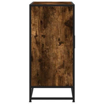 Dulap, stejar fumuriu, 68x35x76 cm, lemn prelucrat și metal - Img 5