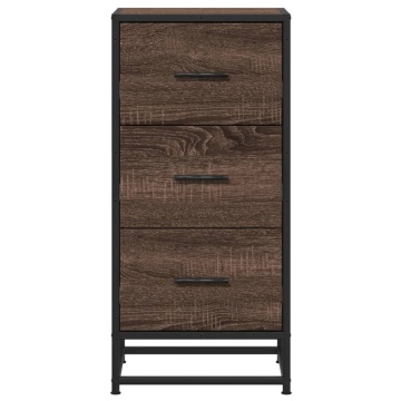 Dulap, stejar maro, 35,5x35x76 cm, lemn prelucrat și metal - Img 4