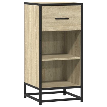 Dulap, stejar sonoma, 35,5x35x76 cm, lemn prelucrat și metal - Img 2