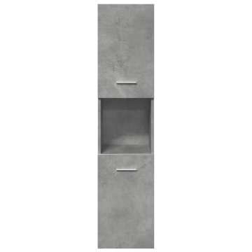 Dulap suspendat de baie, gri beton, 30x30x130 cm lemn prelucrat - Img 4