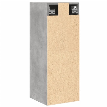 Dulap suspendat de baie, gri beton, 30x30x80 cm, lemn prelucrat - Img 6