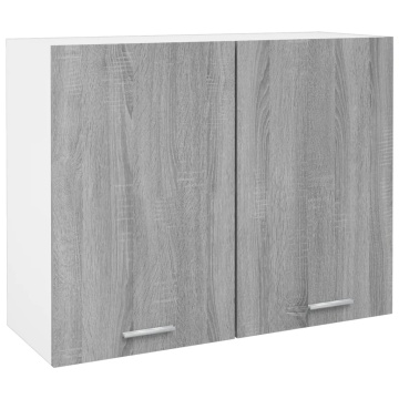 Dulap suspendat, gri sonoma, 80x31x60 cm, lemn prelucrat - Img 1
