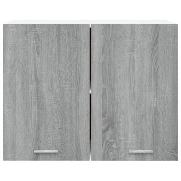 Dulap suspendat, gri sonoma, 80x31x60 cm, lemn prelucrat - Img 8
