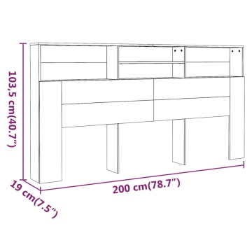 Dulap tăblie, stejar maro, 200x19x103,5 cm - Img 5