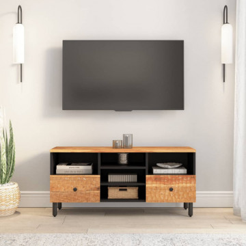 Dulap TV, 100x33x46 cm, lemn masiv de acacia - Img 3