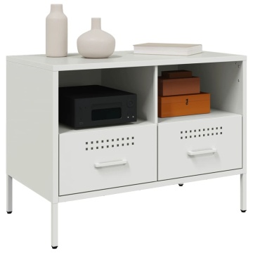 Dulap TV, 2 buc., alb, 68x39x50,5 cm, oțel laminat la rece - Img 4