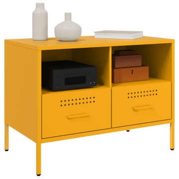 Dulap TV, 2 buc., galben muștar 68x39x50,5 cm oțel laminat rece - Img 4