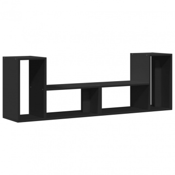 Dulap TV, 2 buc., negru, 75x30x50 cm, lemn prelucrat - Img 7