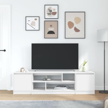 Dulap TV alb 188,5x41x50 cm lemn prelucrat - Img 3