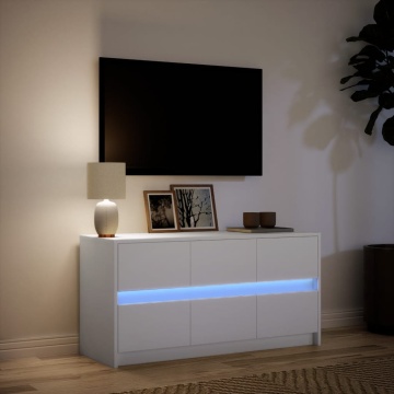 Dulap TV cu LED, alb, 100x34x50 cm, lemn prelucrat - Img 8