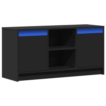 Dulap TV cu LED, negru, 100x34x50 cm, lemn prelucrat - Img 3