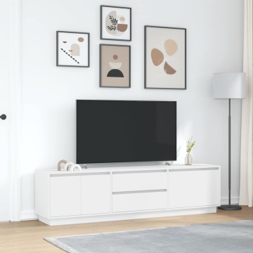 Dulap TV cu lumini LED alb 193,5x41x50 cm - Img 4