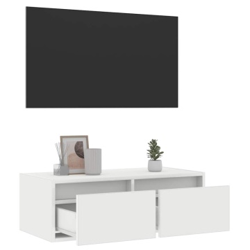 Dulap TV cu lumini LED alb 75x35,5x25 cm - Img 8