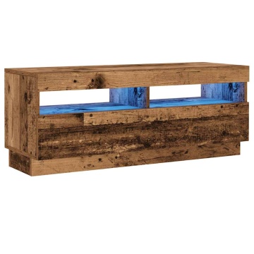 Dulap TV cu lumini LED lemn vechi 100x35x40 cm lemn prelucrat - Img 3