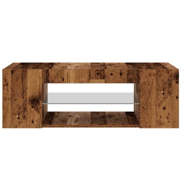 Dulap TV cu lumini LED lemn vechi 90x39x30 cm lemn prelucrat - Img 6