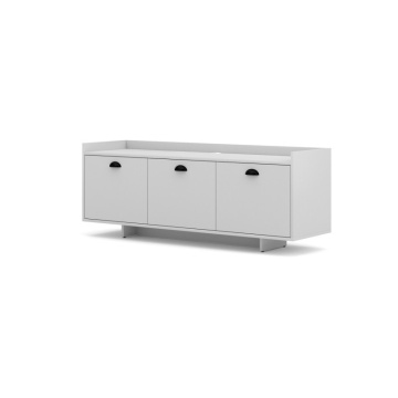 Dulap TV cup alb mat, 139 cm - Img 2
