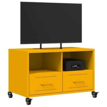 Dulap TV, galben muștar, 68x39x43,5 cm, oțel laminat la rece - Img 4