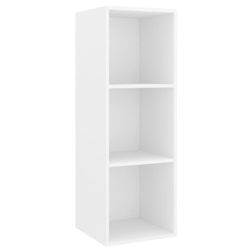 Dulap TV montat pe perete, alb, 37x37x107 cm, PAL - Img 2