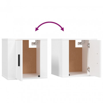 Dulap TV montat pe perete, alb, 40x34,5x40 cm - Img 7