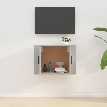 Dulap TV montat pe perete, gri beton, 57x34,5x40 cm - Img 3