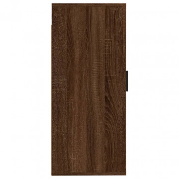 Dulap TV montat pe perete, stejar maro, 40x34,5x80 cm - Img 5