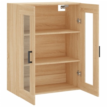 Dulap TV montat pe perete, stejar sonoma, 69,5x34x90 cm - Img 5