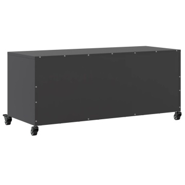 Dulap TV, negru, 100,5x39x43,5 cm, oțel laminat la rece - Img 7