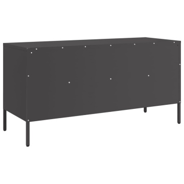 Dulap TV, negru, 100,5x39x50,5 cm, oțel laminat la rece - Img 7