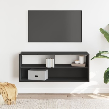 Dulap TV, negru, 100x31x39,5 cm, lemn prelucrat și metal - Img 3