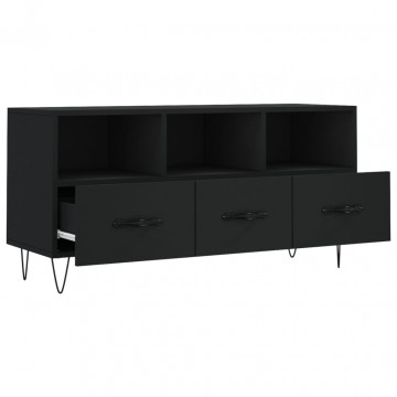 Dulap TV, negru, 102x36x50 cm, lemn prelucrat - Img 5