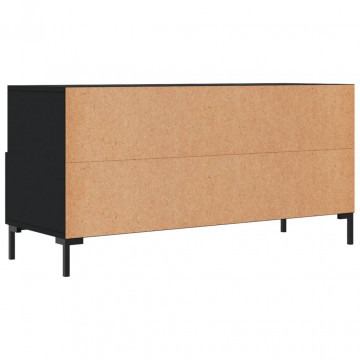 Dulap TV, negru, 102x36x50 cm, lemn prelucrat - Img 7