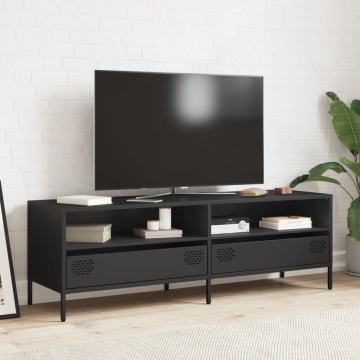 Dulap TV, negru, 135x39x43,5 cm, oțel laminat la rece - Img 3