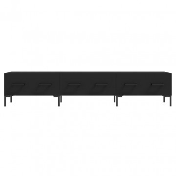 Dulap TV, negru, 150x36x30 cm, lemn prelucrat - Img 8