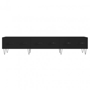 Dulap TV, negru, 150x36x30 cm, lemn prelucrat - Img 8