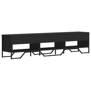 Dulap TV, negru, 180x34x41 cm, lemn prelucrat - Img 5