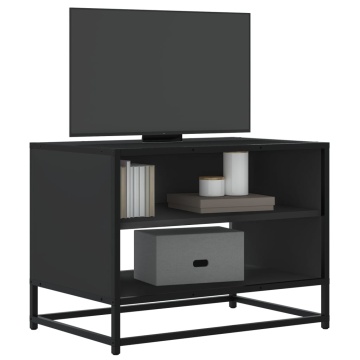 Dulap TV, negru, 61x40x46 cm, lemn prelucrat și metal - Img 1