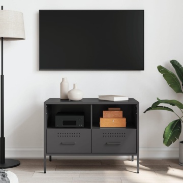 Dulap TV, negru, 68x39x50,5 cm, oțel laminat la rece - Img 3