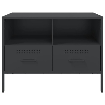 Dulap TV, negru, 68x39x50,5 cm, oțel laminat la rece - Img 5