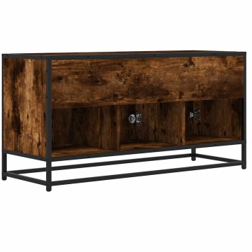 Dulap TV stejar fumuriu, 100x35x50 cm lemn prelucrat și metal - Img 5