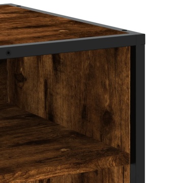 Dulap TV stejar fumuriu, 120,5x40x46 cm lemn prelucrat și metal - Img 6