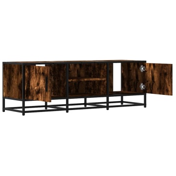 Dulap TV stejar fumuriu, 120x35x41 cm lemn prelucrat și metal - Img 6