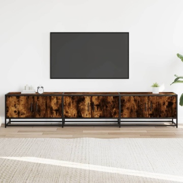 Dulap TV, stejar fumuriu, 210x35x41 cm, lemn prelucrat - Img 3
