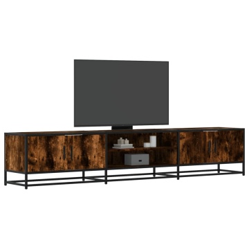 Dulap TV, stejar fumuriu, 210x35x41 cm, lemn prelucrat - Img 1