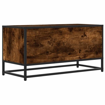 Dulap TV stejar fumuriu, 80x34,5x40 cm, lemn prelucrat și metal - Img 5